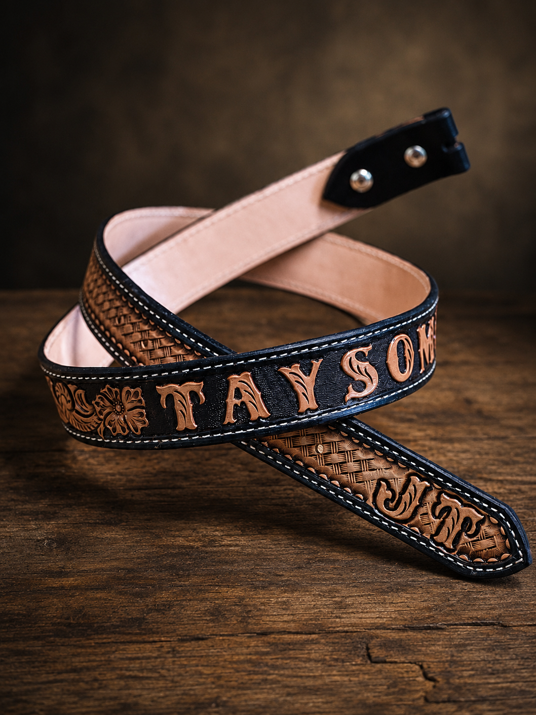 Custom Hand-Tooled Leather Belt