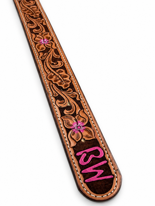 Custom Hand-Tooled Youth Leather Belt