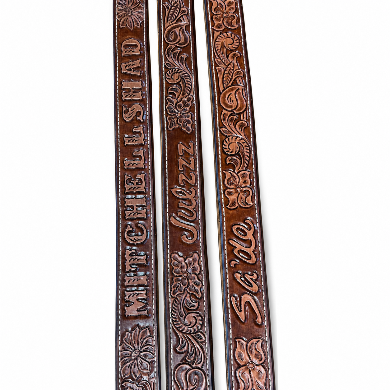 Custom Hand-Tooled Youth Leather Belt